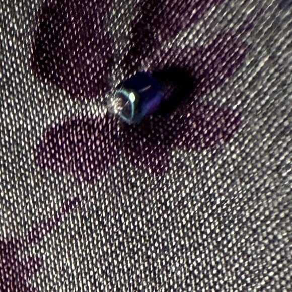 Due per Due Collection Vintage 100% Silk Blouse Size 8 Blue Gray with Purple - Picture 9 of 9